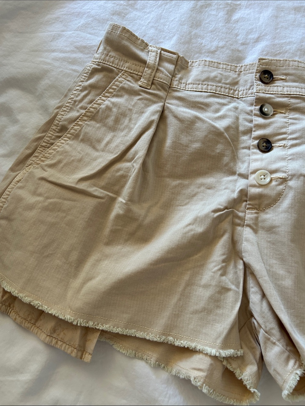 Anthropologie Linen Blend Pleated Pocket Button Shorts - Picture 7 of 9